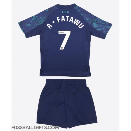 Leicester City Issahaku Fatawu #7 Fußballbekleidung Auswärtstrikot Kinder 2025-26 Kurzarm (+ kurze hosen)